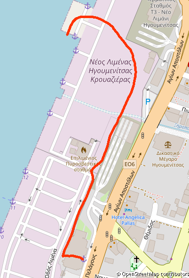 Map of the route to walk in Igoumenitsa